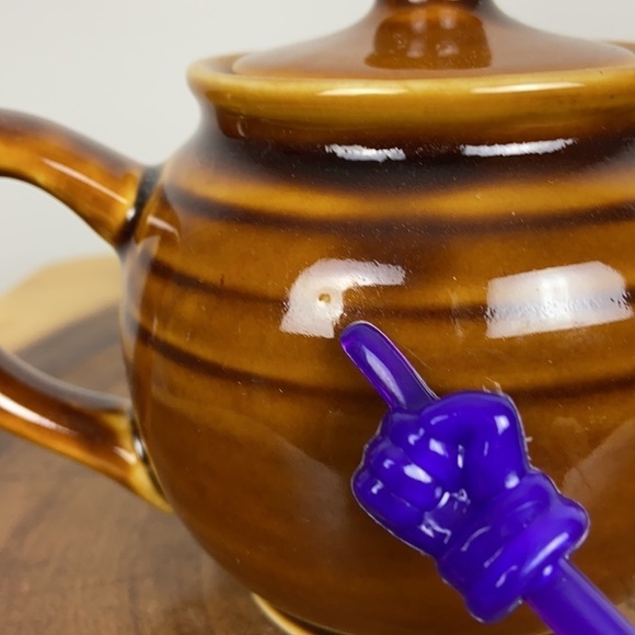 MINI pottery ceramic brown teapot single serving - Picture 6 of 9